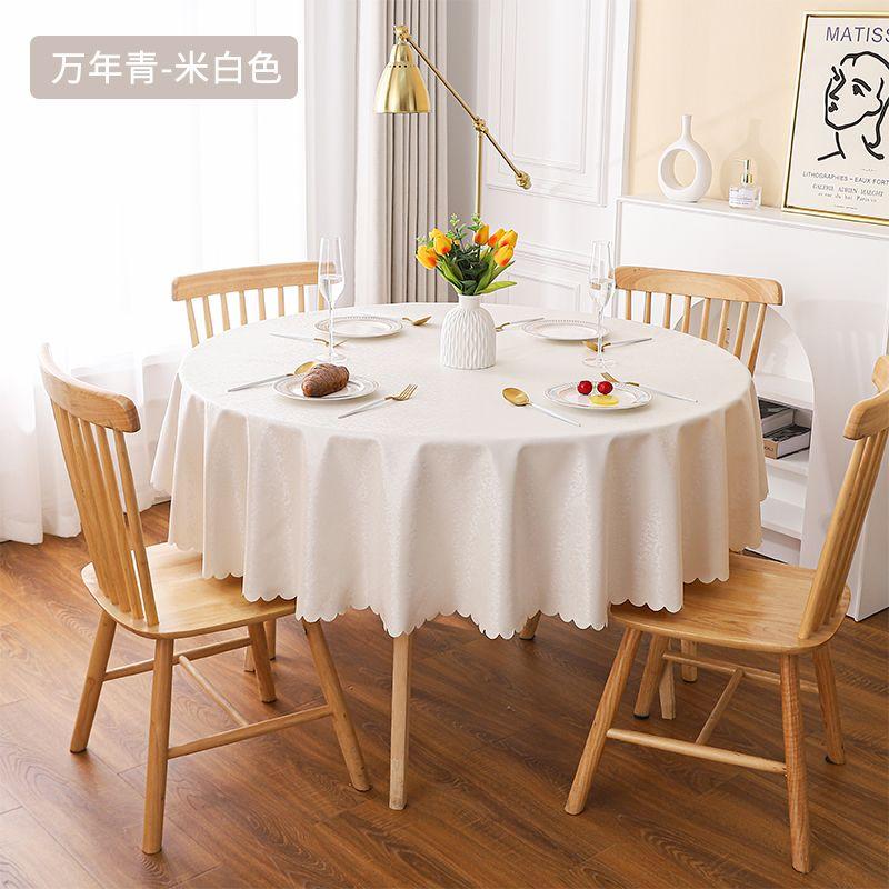 PU Material Wash Free Hotel Round Tablecloth Home Desktop Decorative Table Mat Waterproof and Thick Wave Edge Tables Towel