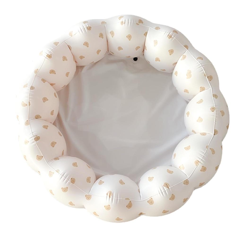 Pool for Vinyl Round Baby Cushioned Sturdy Safe and Secure Water with Air Cushioned for Indoor Garden Beach Outdoor Water Small 90 X 25 Cm Kids, Pool,