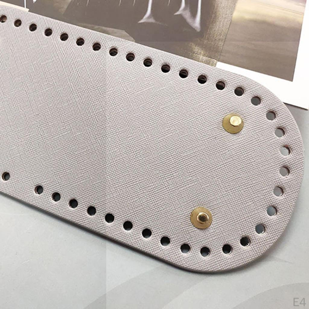 PU Leather Knitting Crochet Bag Nail Bottom Shaper Pads Weaving Bags Insert Cushion Base with 52