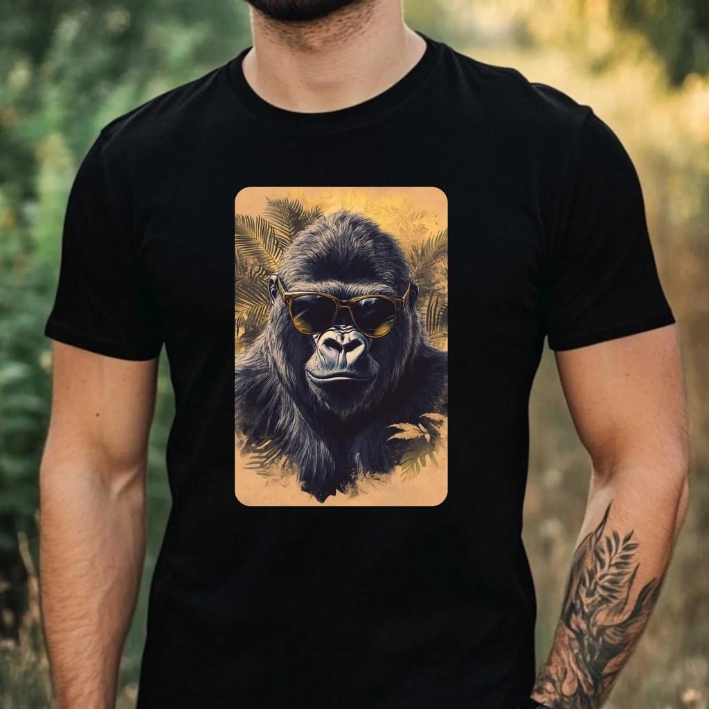 Unisexs Gorilla Sunglasses Print Cotton Tshirt Size Xs To 5xl