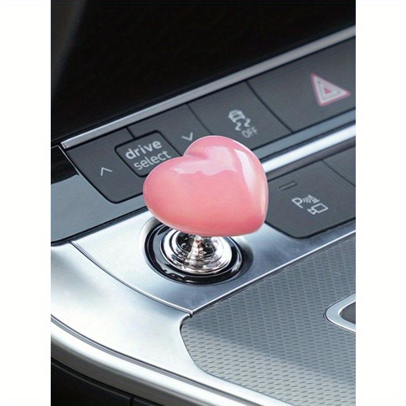 1pc Heart Shaped Car One Key Start Button, Personalized and Creative Ignition Ring Button Decoration