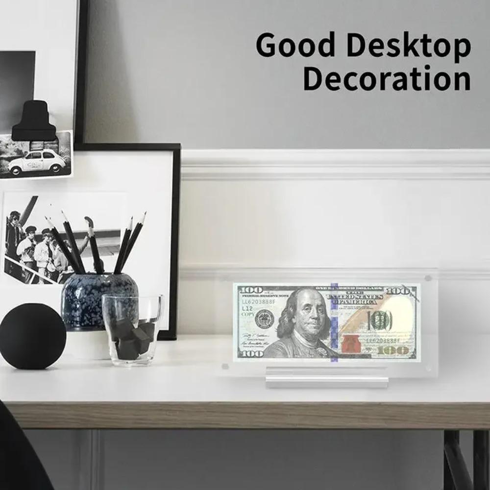 Banknote Display Frame Transparent Currency Collectible Holder Picture Dollar Frame Desk Decor Picture Ticket Protector Showcase