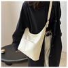 Simple Faux Leather Tote Bag for Women Minimalist Commuter Shoulder Handbag