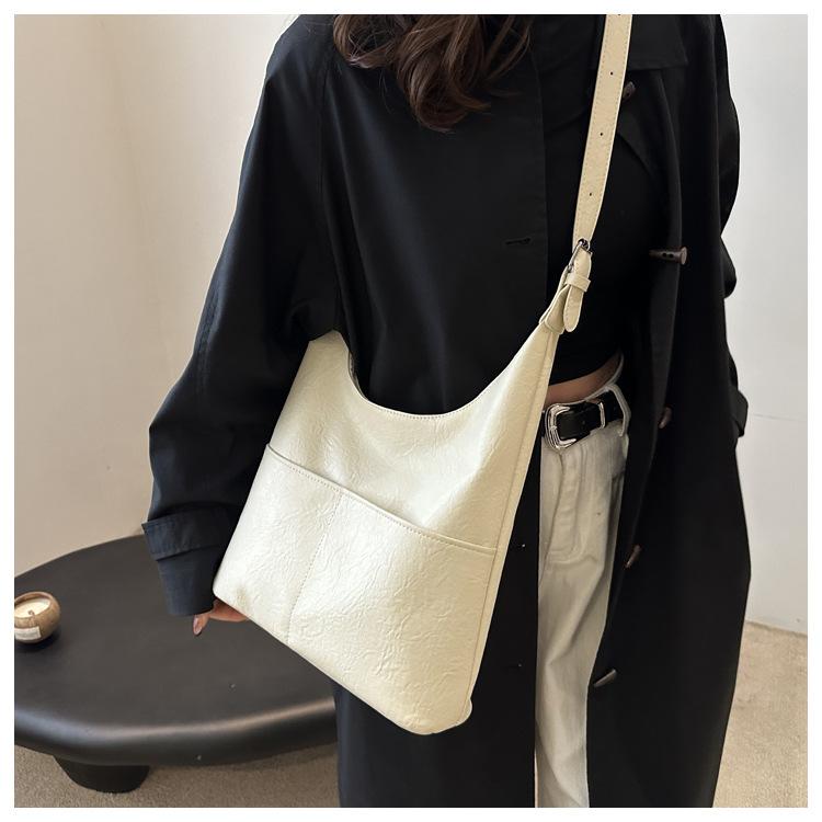 Simple Faux Leather Tote Bag for Women Minimalist Commuter Shoulder Handbag