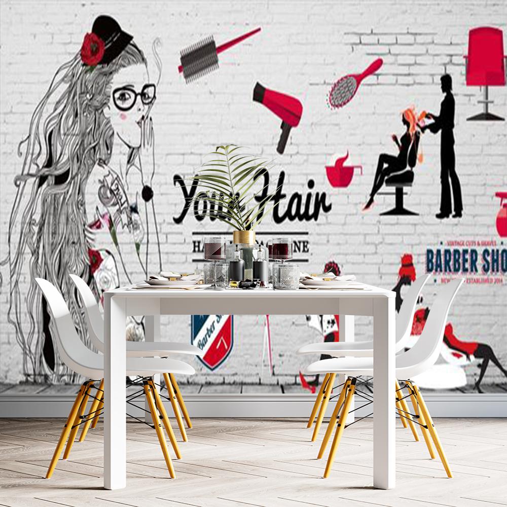 

Beauty Barber Shop 3d Wall Murals Background Wallpaper, Modern Beauty Salon Removable Murals, Suitable For Barber Shop Wall Painting 200 cm(W) x 140 cm(H)