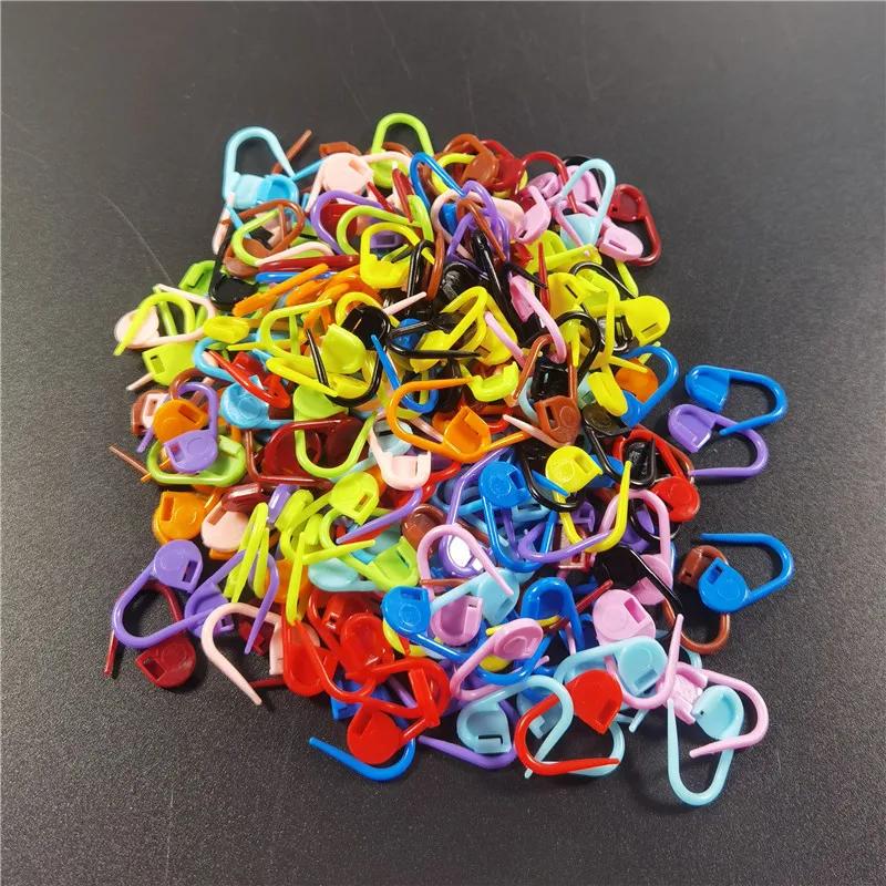50-500pcs Mix Color Plastic Resin Small Clip Locking Stitch Markers Crochet Latch Knitting Tools Needle Clip Hook Sewing Tool
