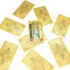 Russian Tarot Card Set: Gold Foil PVC, Waterproof with Instruction Manual