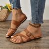 New Summer Plus Size Women's Toe Thong Fashion Flat Heel Casual Slide Sandals