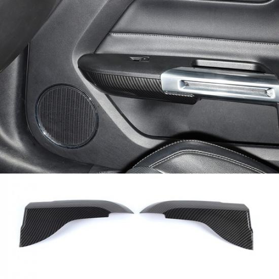Interior Door Armrest Panel Cover Trim Bezel For Ford Mustang 2015+ Carbon Fiber
