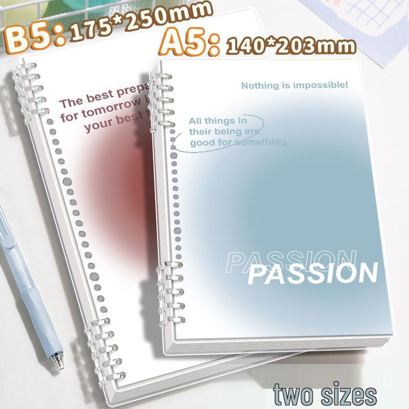 Fresh Color A5 Loose-Leaf Notebook: Horizontal Lines, Removable Pages, Premium Quality, No Hand-Scratching, Ideal for Students.