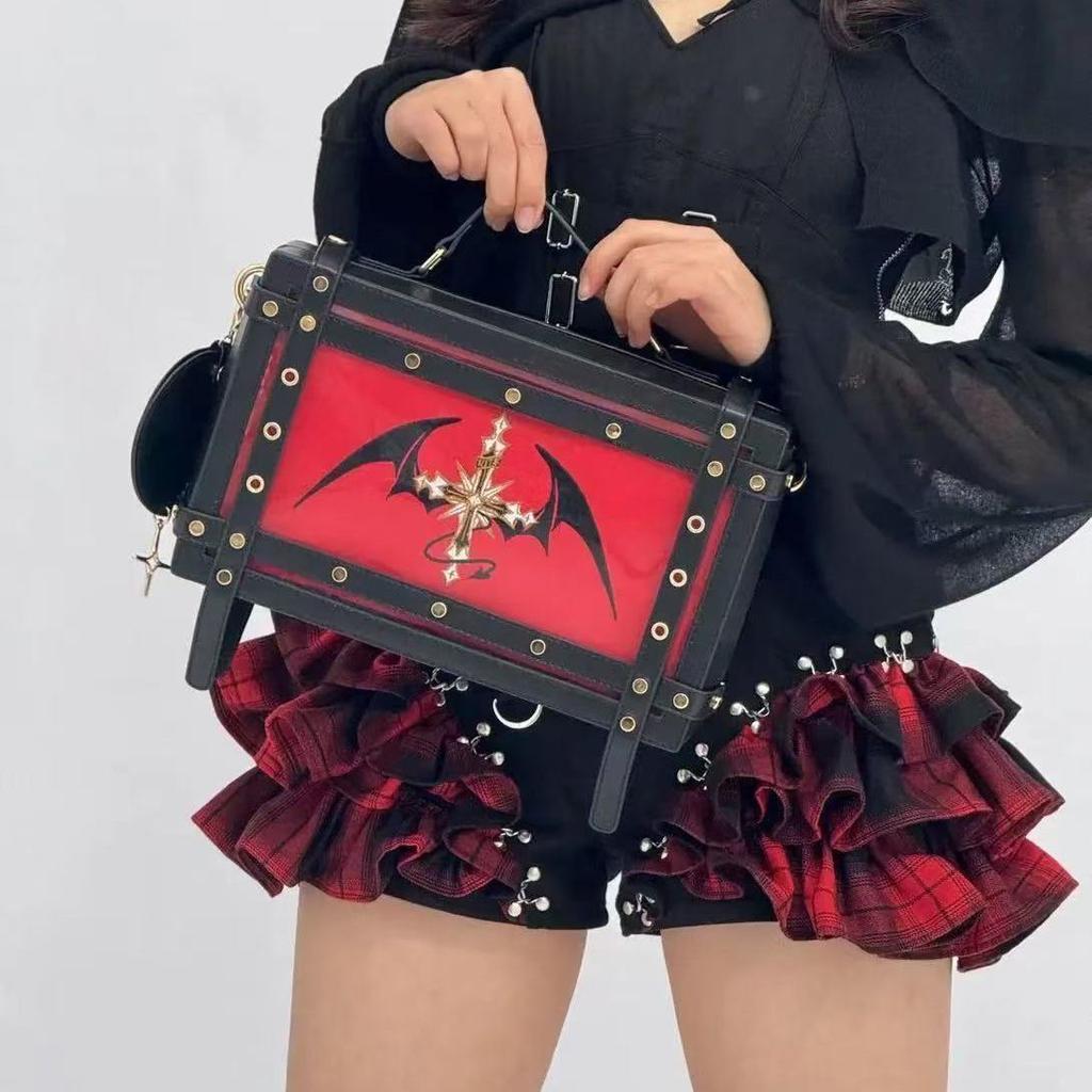Niche Design New Style Girls' Dark Ita Bag Believer Hard Box Goth Lolita Shoulder Bag Comic Exhibition Y2K Crossbody Bag