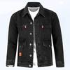 Men Autumn Jacket Pocket Long Sleeves Solid Color Loose Single-breasted Warm Cardigan Plus Size Mid Length Men Denim Coat for Daily Wear