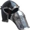 Viking Battle Visored Knight Černá přilba Středověká Barbate Helm Armor SCA LARP replika
