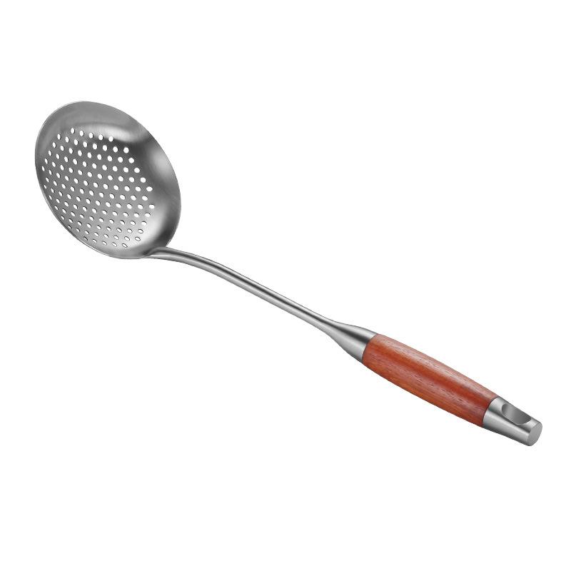 Four-Piece Spatula Set: 304 Stainless Steel & Pear Wood, Anti-Scald Long Handles for Stir-Fry Cooking