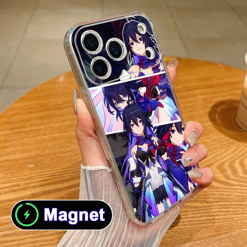 HSR Seele Clear TPU Magsafe Mobile Phone Case for iPhone 17 16 15 14 13 12 11 Air Pro Max Plus Mini Colorful Cover