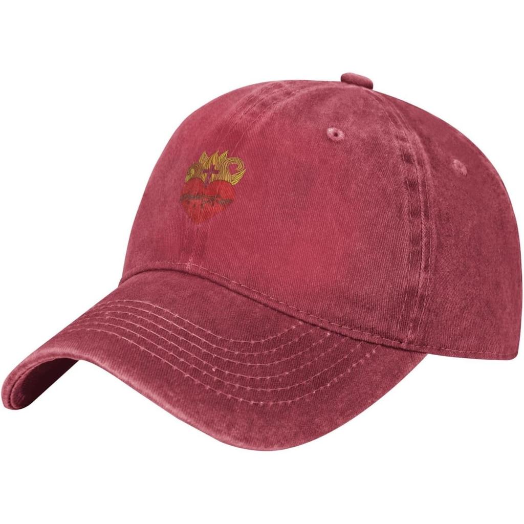 Sacred Heart Graphic Washed Baseball Cap Adjustable Cotton Dad Hat for Unisex Women