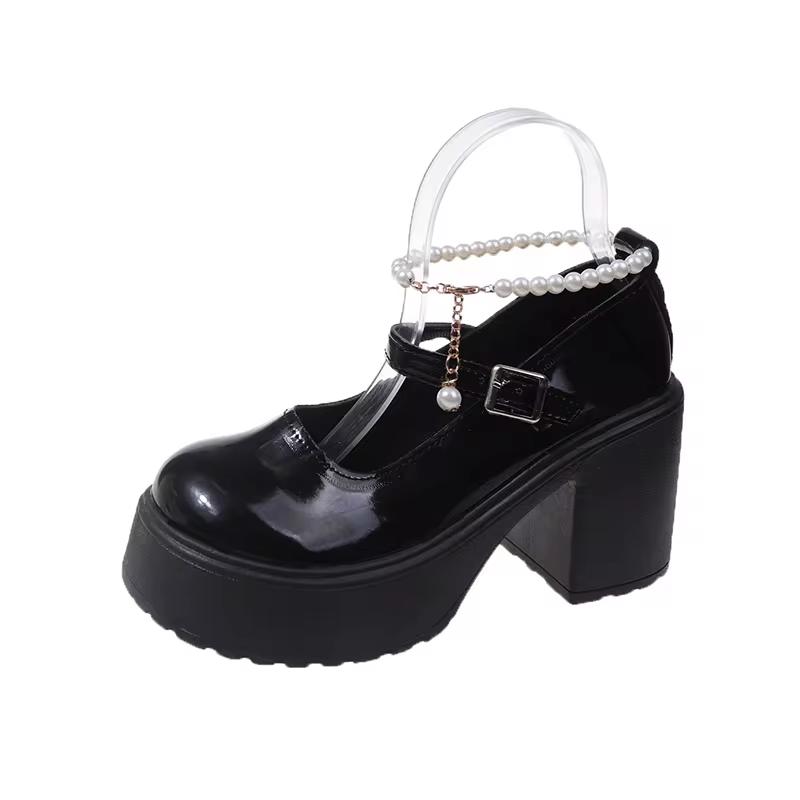 Fasjonable Hvite Chunky Platå Høyhælte Damesko Ny Høst/Vinter Mary Jane Komfortable Sneakers