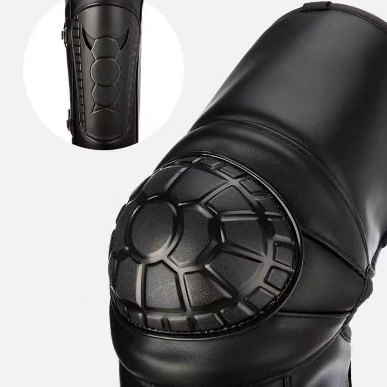 Winter Electric Motorcycle Knee Pads: Unisex Windproof, Thick, Warm, Cold Protection for Cycling.