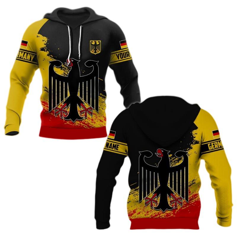German Camouflage 3D Printed Hoodie Free Custom Name Men Pullover Autumn Fashion Sweatshirt Flag Pattern Loose Tops