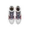 Li Ning Leather Comfortable Slip Resistant Cushioning Abrasion Resistant Low top Skateboard Shoes Men's White Gray Red AZGS091-3