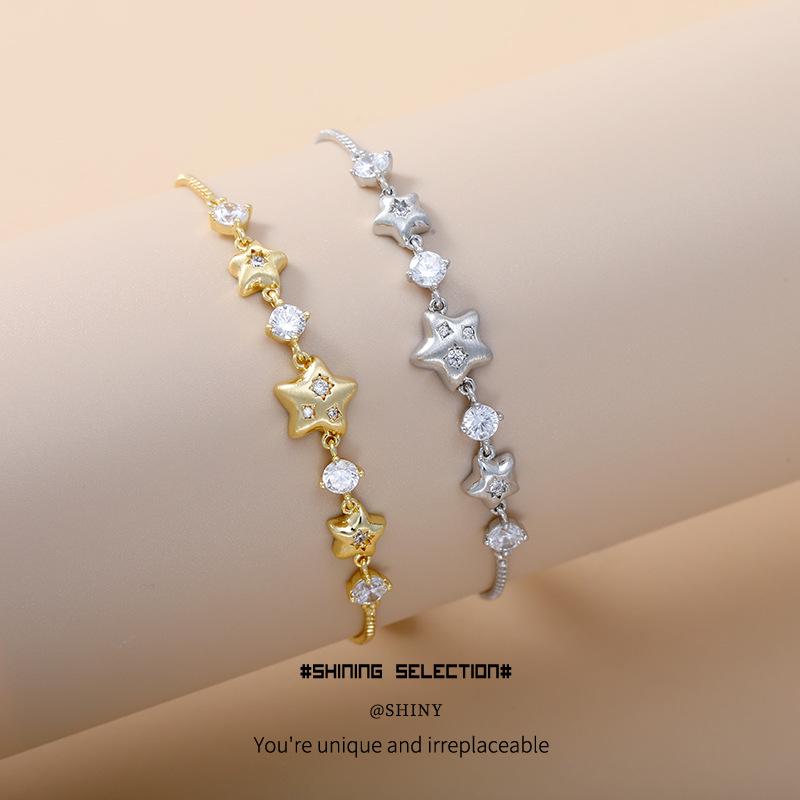 Copper Alloy Star Pull-Out Bracelet: Luxurious, Trendy Women's Jewelry