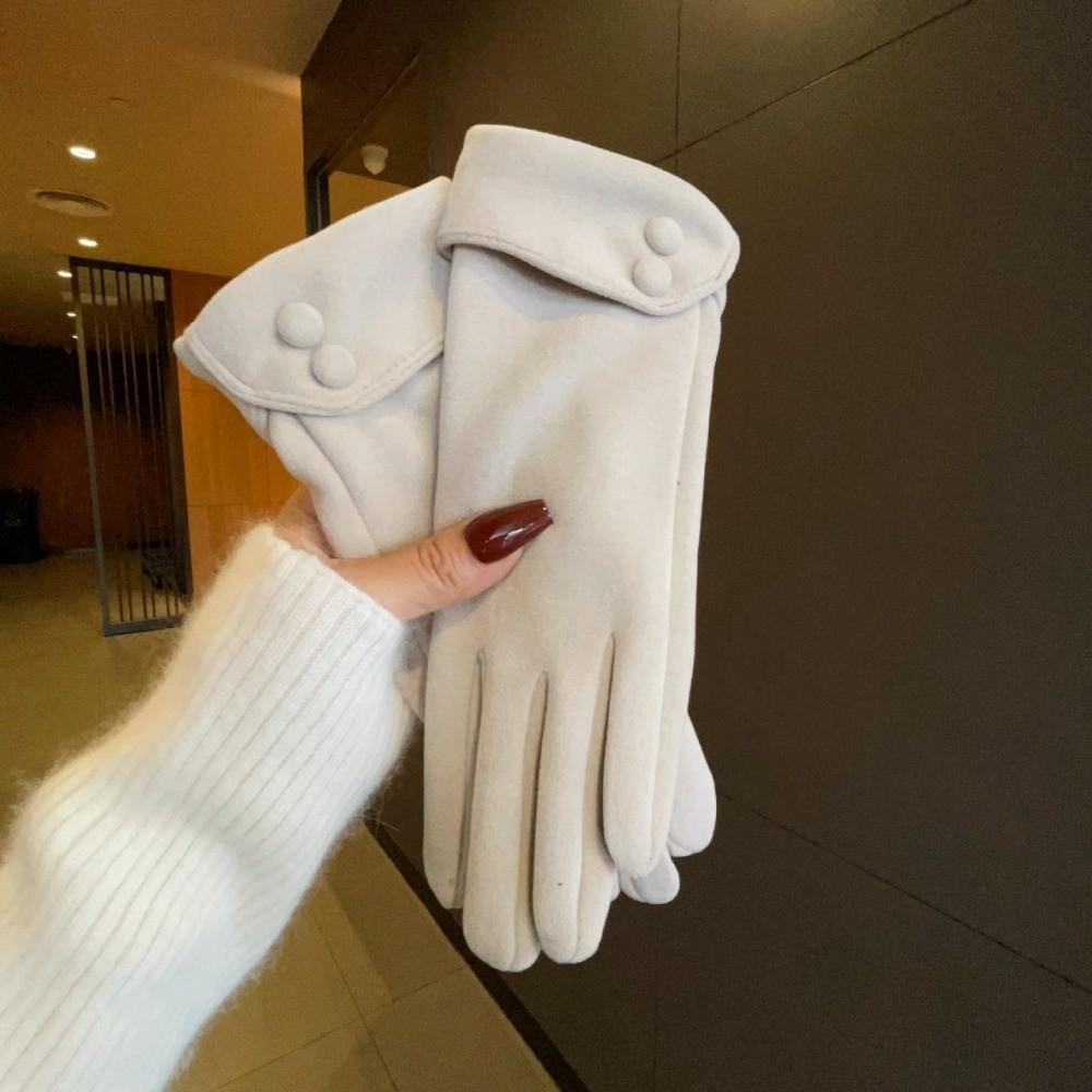 Full Finger  Gloves Thickened Winter Mittens Fashion Women Suede Gloves  Girl