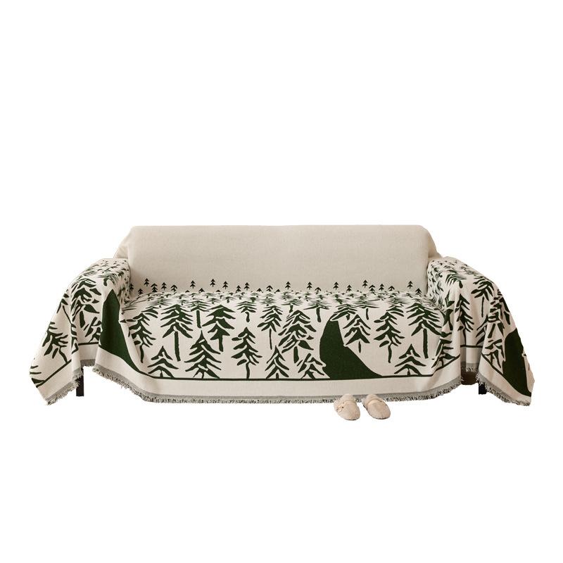 Chenille All Season Sofa Cover Cartoon Plant Modern Simple Sofa Throw Blanket