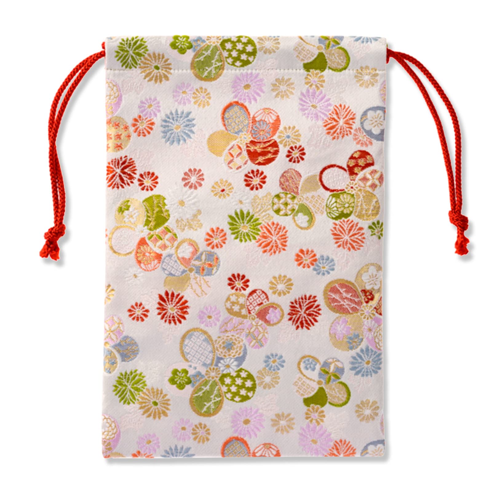 

Кіотський Гейбідо Парчевий мішечок на шнурку Нісідзін для Госюінчо Зроблено в Японії (Книга печаток) (Біла квітка)