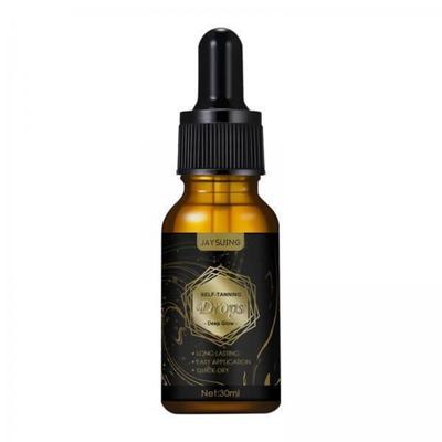 6 gotas autobronzeadoras criam um bronzeado falso natural e sem sol. Bronzeamento gradual, 30ml, marrom, natural.