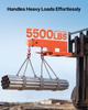 Forklift Jib Boom Crane, 2495 kg Capacity, Forklift Mobile Crane Lifting Hoist with 2 Hooks, Manual Telescopic 1200-1867 mm, Boom Attachment Towing
