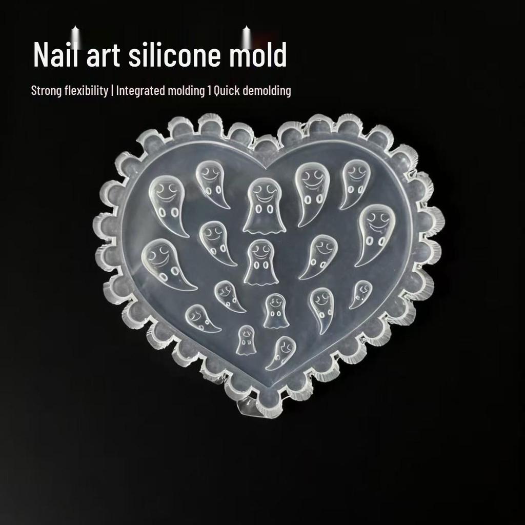 Nail Art Silicone Mold: Goldfish, Ghost, Skull, Snowflake & Cartoon Shapes