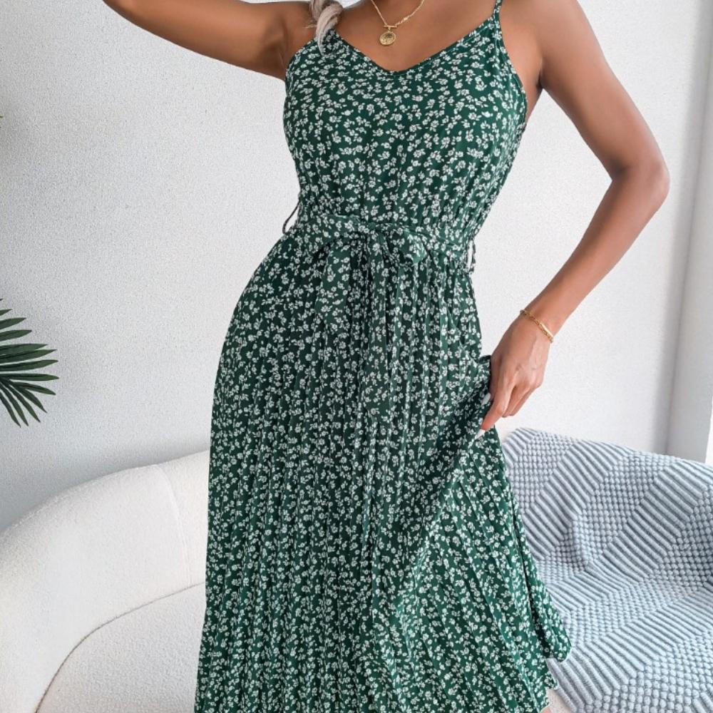 GMXIA Women's Fashion Summer Spring Solid Color Print Short Sleeve Suspenders High Waist Casual Dresses