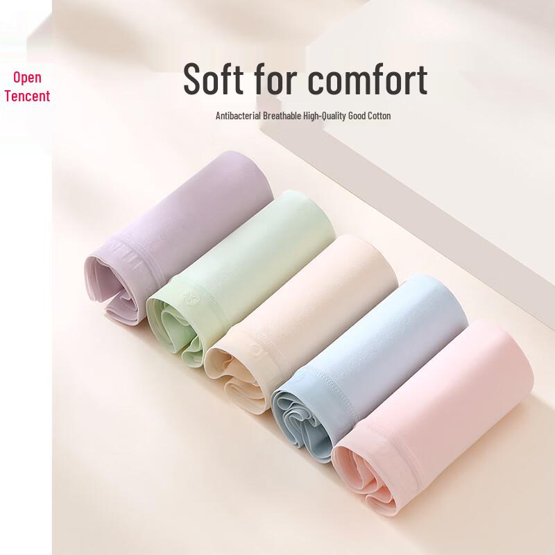 Fenteng Women s Cotton Antibacterial Mid-Waist Briefs L