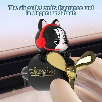 Premium Auto-Lüftungsschlitz-Parfüm-Diffusor mit Kreuzclip-Design, Rotierender Flugzeugpropeller Lufterfrischer, Natürliches Aroma Auto-Duft