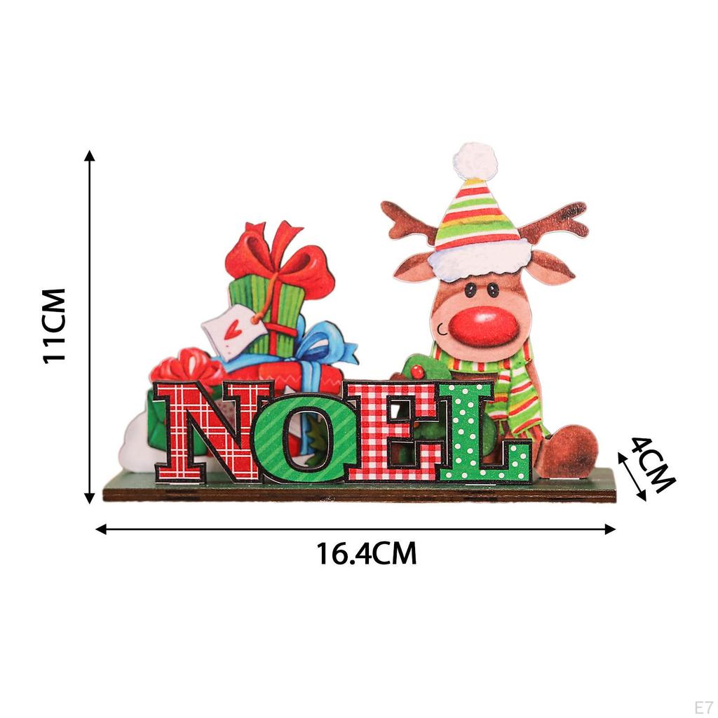 Christmas Wooden Desktop Ornament Decoration Ornaments for Holiday House