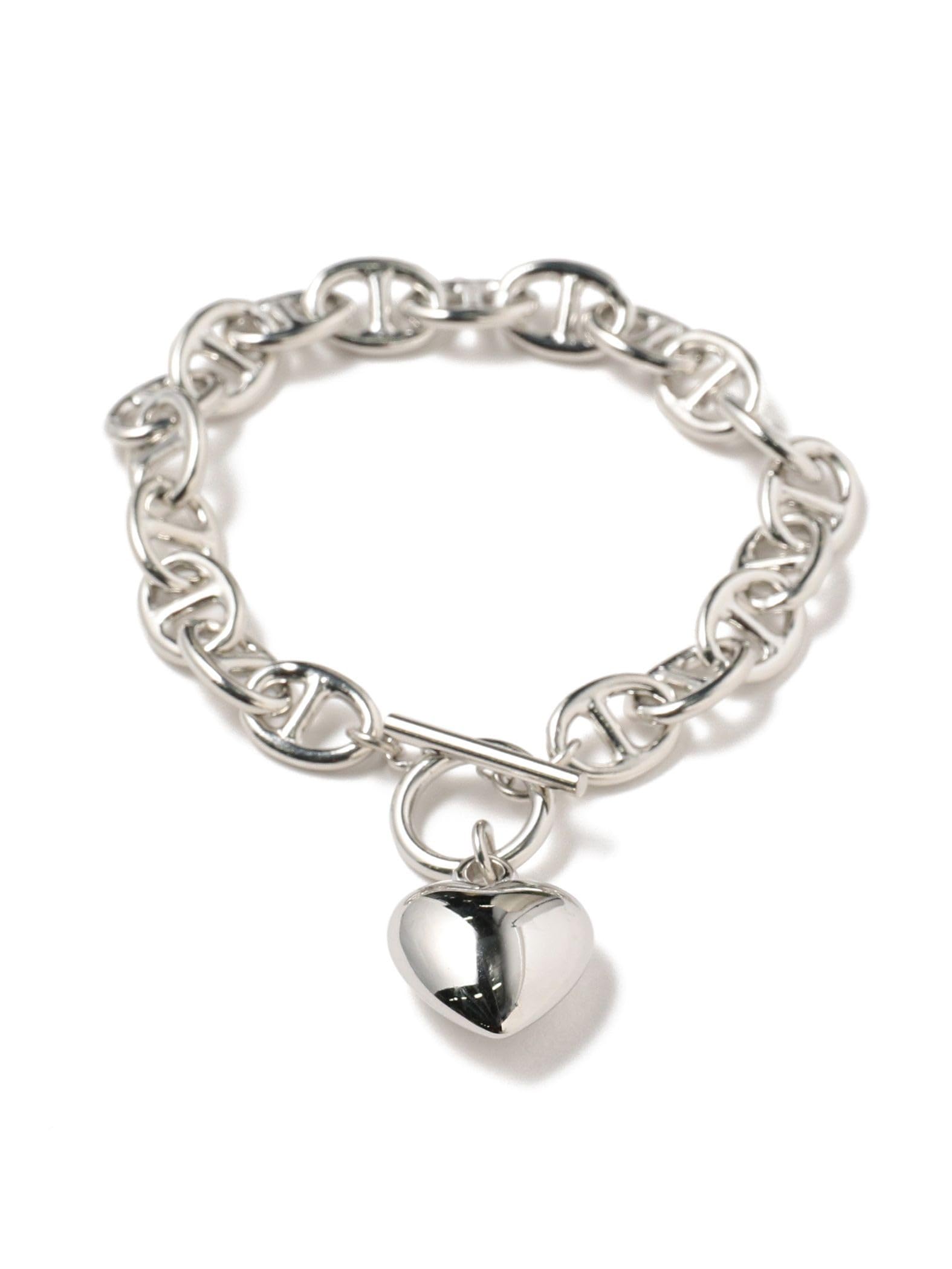 Ray BEAMS Accessories Marine Chain Toggle Heart Bracelet for Women SILVER FREE (Ray Beams) /