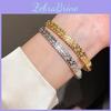 Bracciale Geometrico Esagonale in Zirconia Argento Rame con Stile Lussuoso alla Moda per l'Uso Quotidiano
