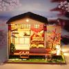 Japonský ručně vyráběný dřevěný DIY miniaturní dům Sakura Cottage Kreativní vila Montážní model Řemeslná sada Dárek pro dívky