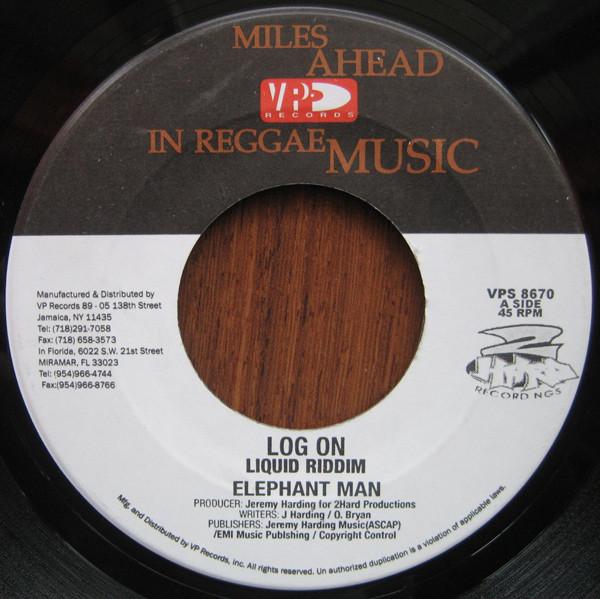 

7inch Record ELEPHANT MAN - Log On VPS8670 VP Records 2001 US Reggae, Ska & Dub Used
