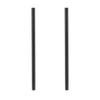 2 Pieces 35cm Long 15mm Diameter Aluminum Alloy Rod with Inner 12mm Thread for Camera Support Systems Black