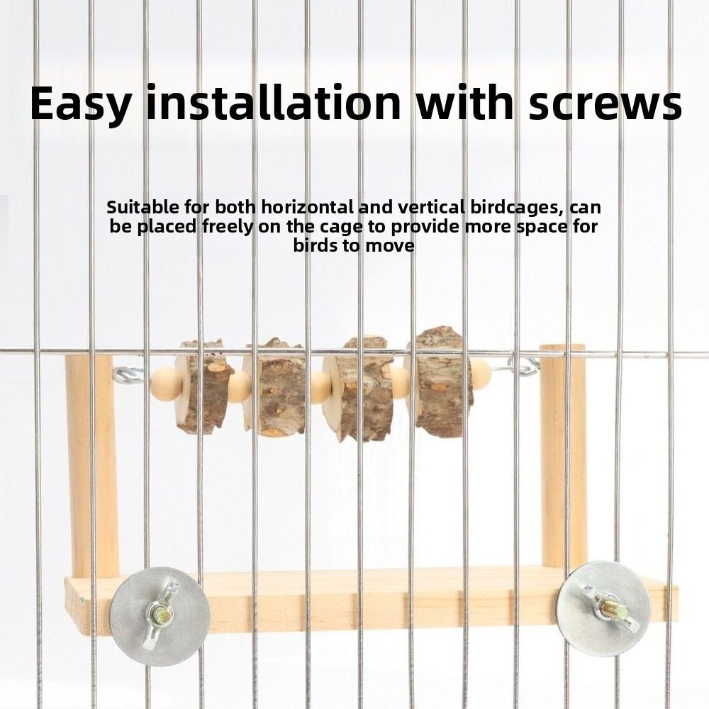 Natural Wooden Parrot Perch Stand Bite-resistance Bird Teeth Chew Toy Sun Birds