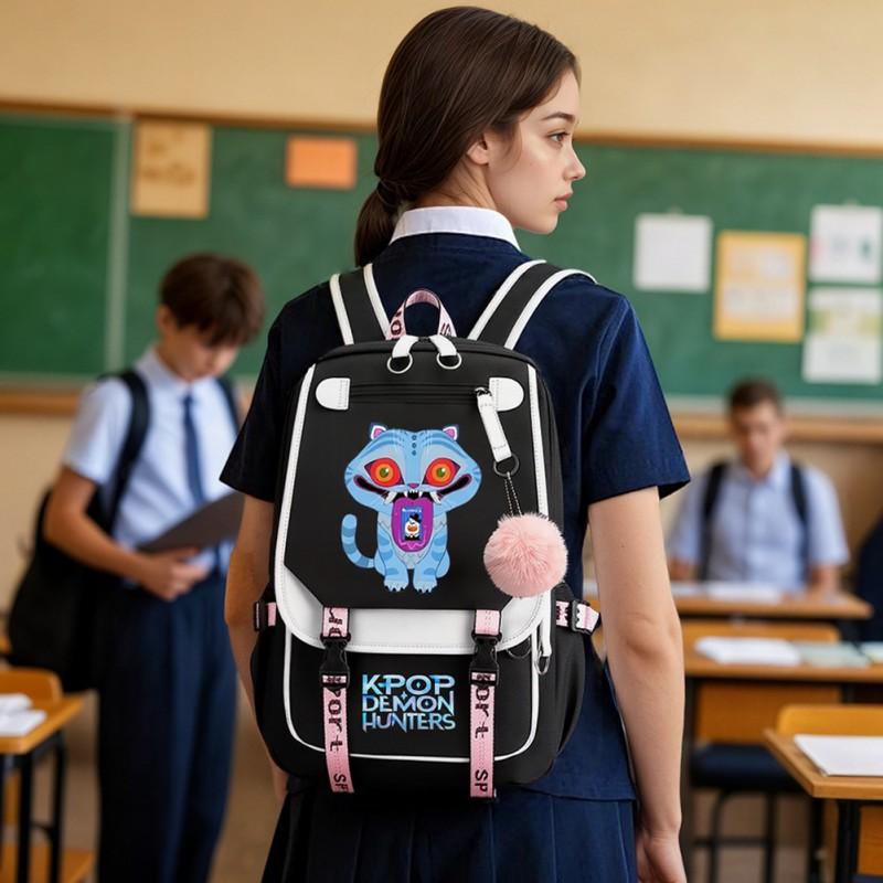 Stylish Anime Kpop Inspired Large Capacity Backpack Women Students Travel Campus Daily Use