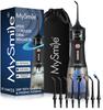 MySmile LP221 Cordless Water Flosser with Hygiene 335ml Large Portable OLED 4 8 Storage Pouch for Home and Travel Management, Capacity, Display,