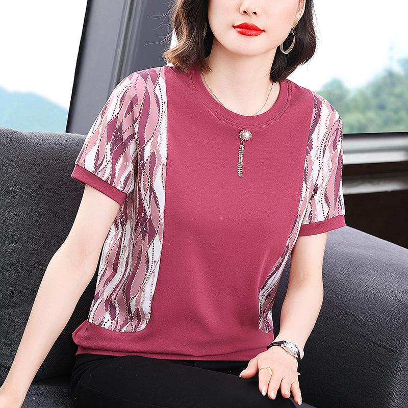 

Весенние модные топы, летние стильные футболки с короткими рукавами, женские свободные рубашки, топы, футболки большого размера 3XL красный