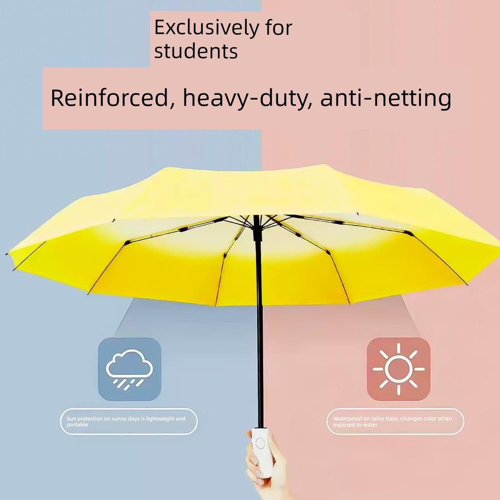 Student-Specific Umbrella, Automatic Dual-Use Sun and Rain Umbrella, High-Quality Sunshade Umbrella, Sun Protection, Uv Protection, Black Coating
