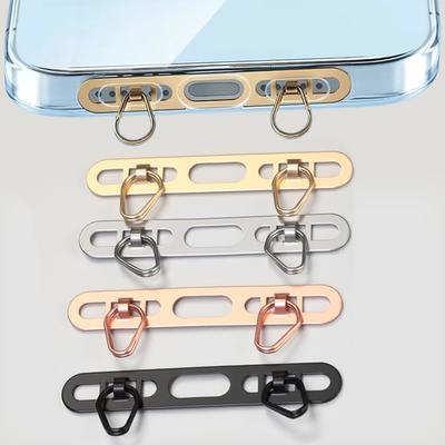 1/2/3 Stück Metall-Handy-Lanyard Seitenaufhängungspatch für iPhone Edelstahlclip Doppelschnalle Handy-Riemen Dichtungsverbinderstück