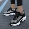 Women’s Platform Sneakers Casual Black Gold Silver Height Increase Girls Sneakers Plus Size Women’s Elevator Sport Shoes