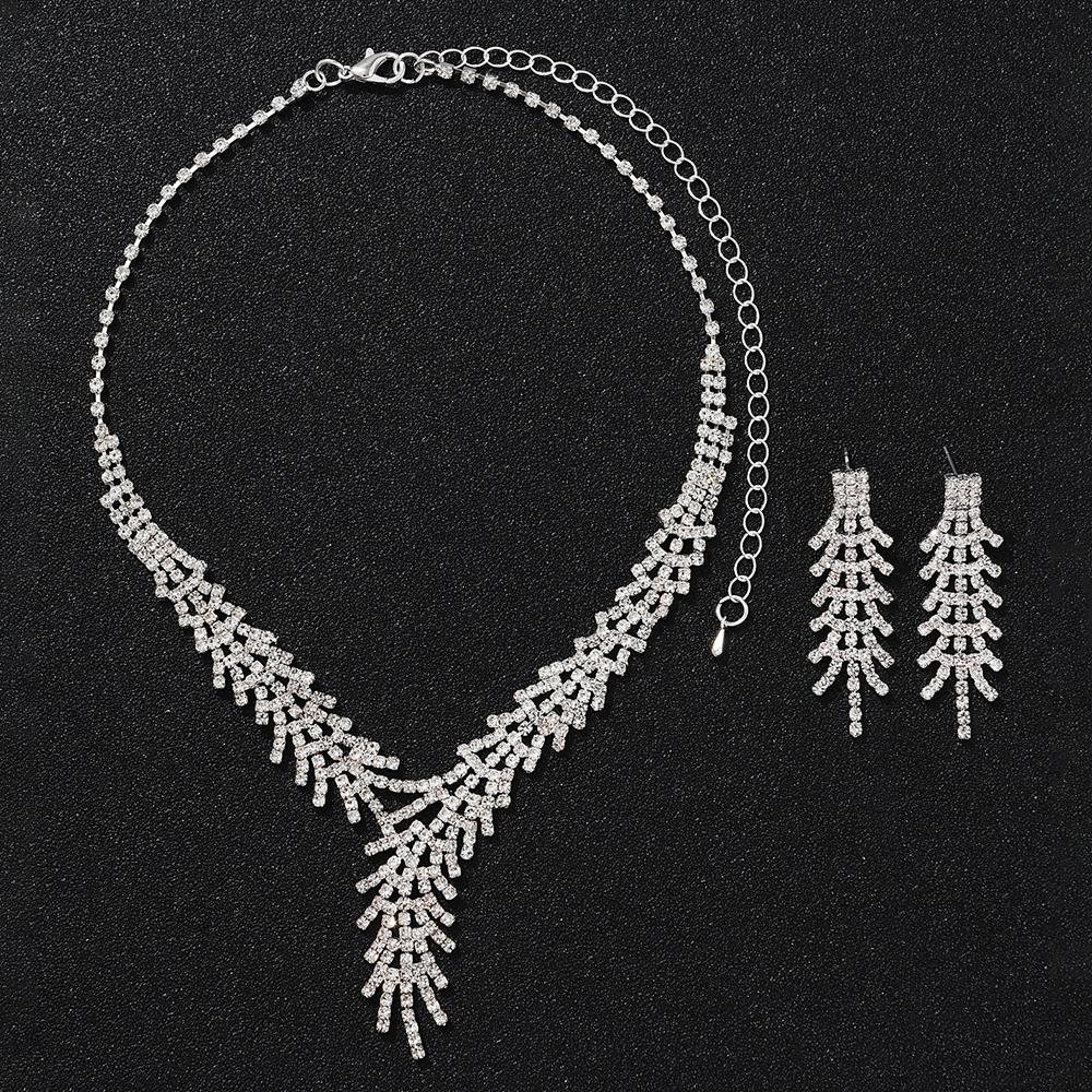 3pcs Women Zircon Set, Luxury and Casual Rhinestone Women necklace,earring Zircon set, suitable for daily wear, gifts for frie