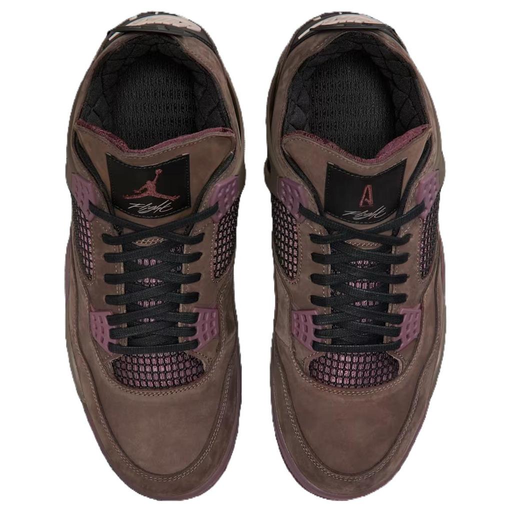 A Ma Maniére x Jordan Air Jordan 4 Slip Resistant Abrasion Resistant Mid top Vintage Basketball Shoes Unisex Brown IF3102-200