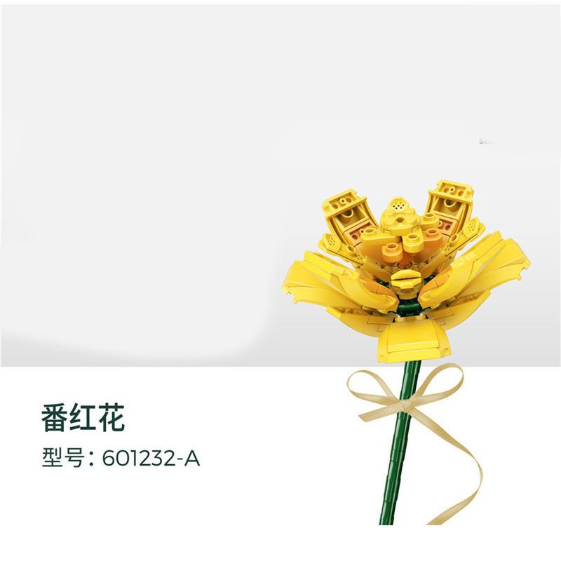 Sembo Blocks MOC Beautiful Flower Bouquet Roses Tulips Model Building Bricks Kids Present Valentine's Day Birthday Girls Gift